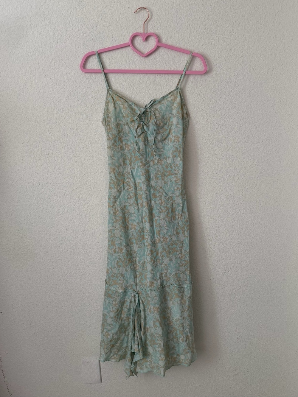 Sisley Light Blue Floral Maxi Dress with Tie Front